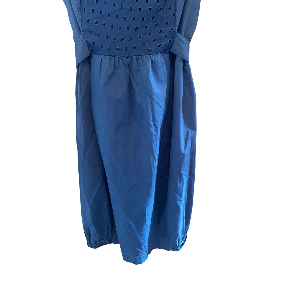 Peserico Eyelet Dress Sleeveless Tie Waist Casual Dress Cotton Italian Size 42‎ - Picture 3 of 7